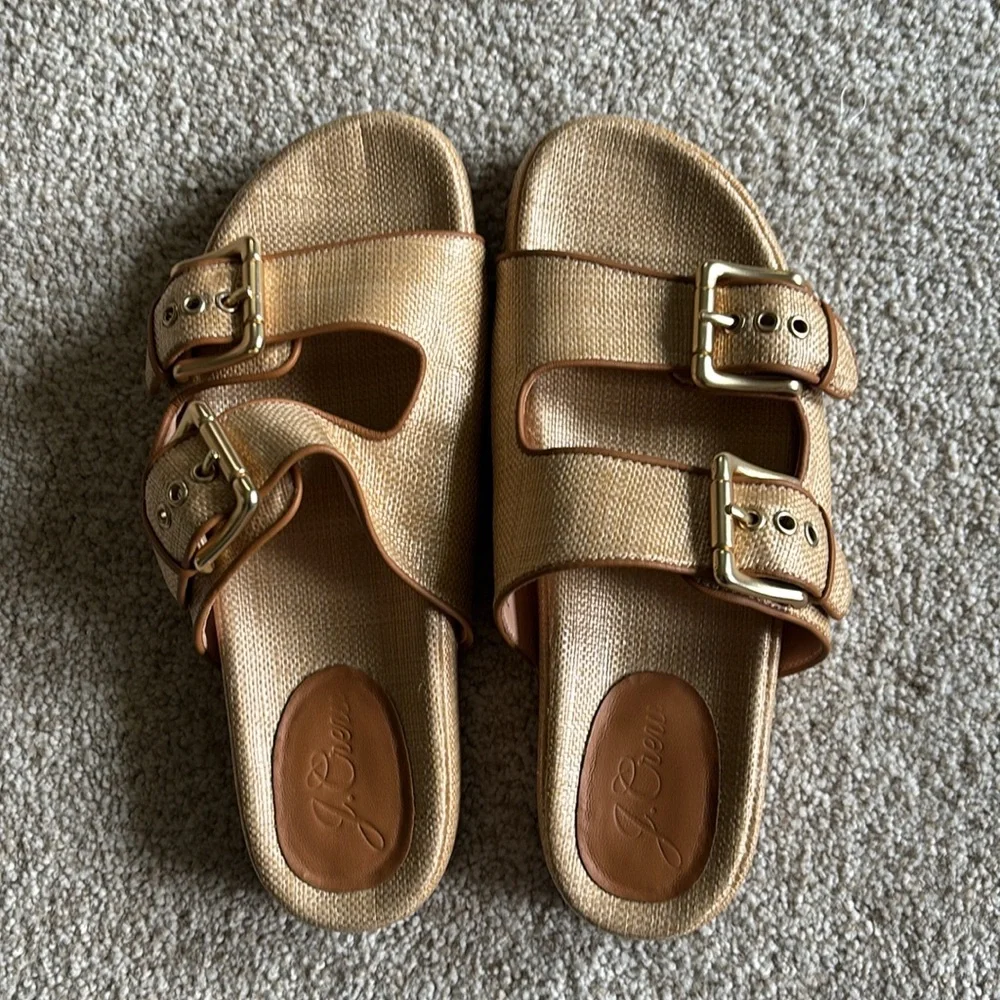 J. Crew Two-Strap Woven Buckle Sandals - Picture 2 of 7